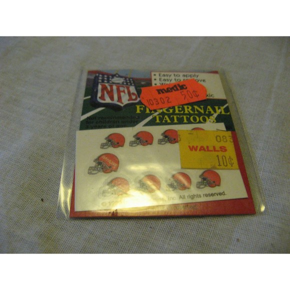NFL Fingernail Tattoos Lot Of 5 Packages All Cleveland Browns 1997 Football - Picture 2 of 4